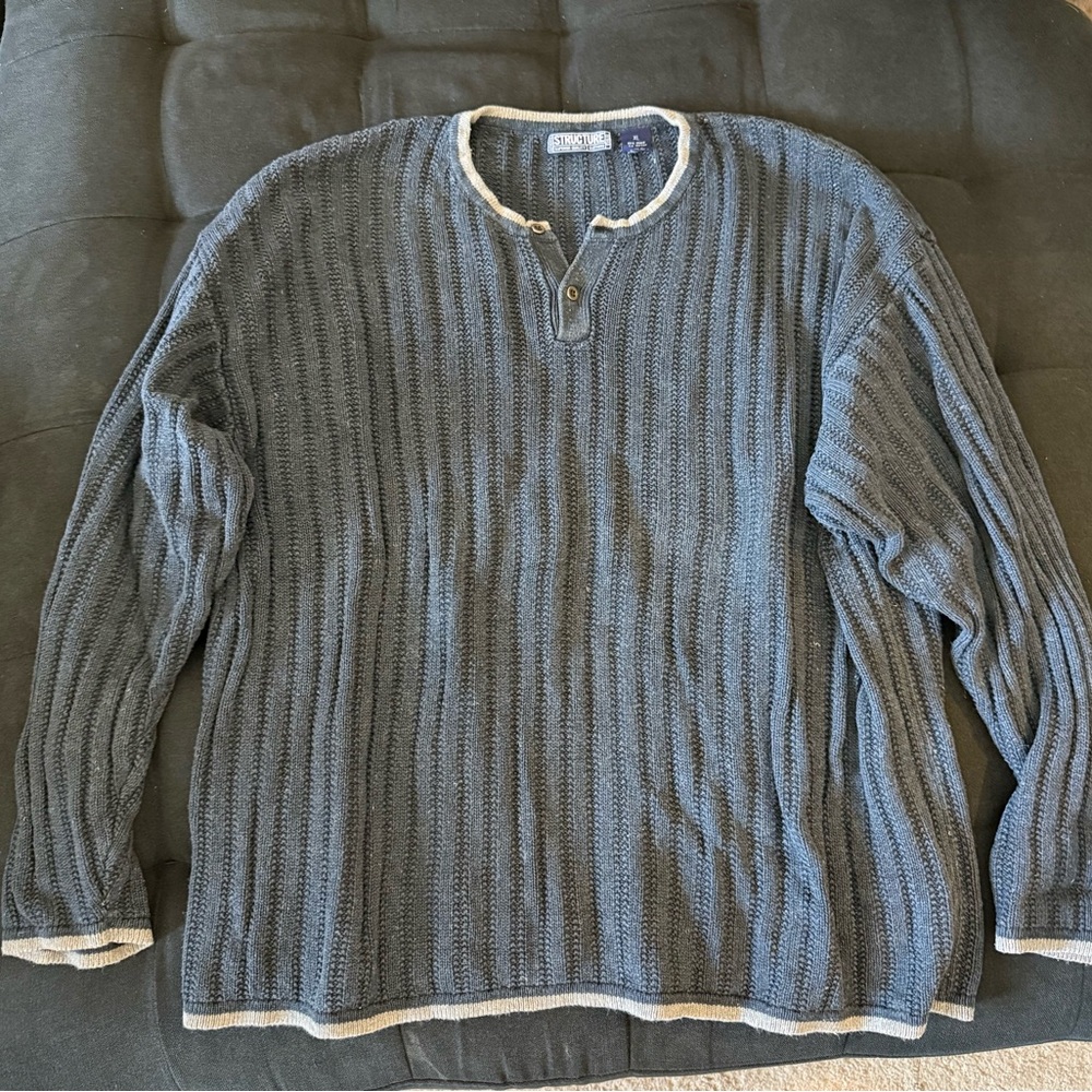 Vintage Structure Henley Sweater